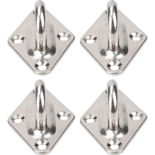 304 Stainless Steel Ceiling Wall Mount Hook Heavy Duty Eye Plate For Boat Yoga Swings Hammocks