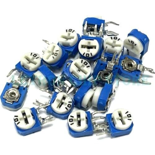 20pcs Rm063 Rm-063 100 200 500 1k 2k 5k 10k 20k 50k 100k 200k 500k 1m Ohm Trimpot Trimmer Potentiometer Variable Resistor
