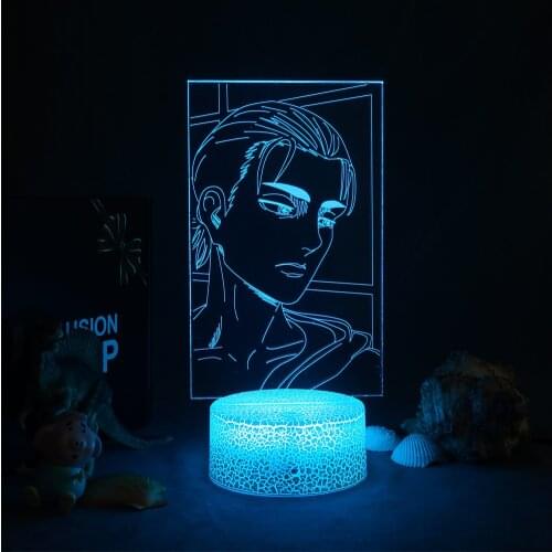 Attack on Titan 4 Anime Figure Eren Yeager Jaeger Led Night Light 3D Lamp Manga RGB Gift Shingeki No Kyojin Bedroom Table Decor