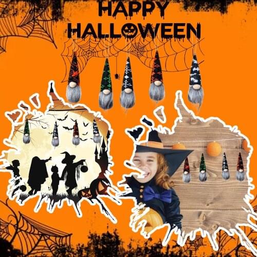 Halloween Gnome Doll Ornaments Halloween Decoration For Home Halloween Horror Party Supplies Pumpkin Broom Haloween Props Gifts