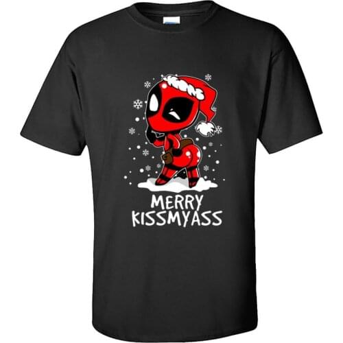 Kiss Love Me Christmas Deadpool Streetwear Tshirts Super 3D Hero Marval Dead Pool Autumn New Tops Tees 100% Cotton Tops Shirt