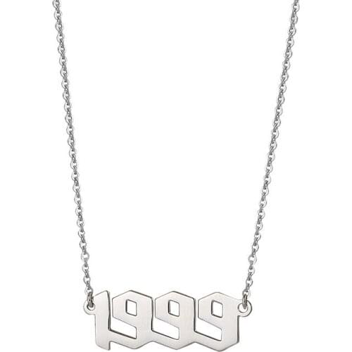 GUH15 925 Sterling Silver Digital Year Necklace Female Niche Light Luxury Clavicle Chain Fashion Temperament Item