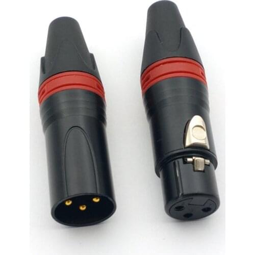 1set 3 pin XLR Audio Cable MIC Gold Plated connector