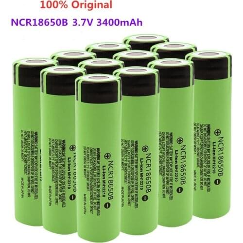 10pcs 100% Original New 18650 battery 3400mah 3.7v lithium battery NCR18650B 3400mah Suitable flashlight battery+free shipping