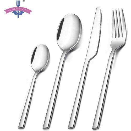 24/32PCS Silverware Cutlery Set Tableware Dinnerware Set 18/0 Stainless Steel Knife Fork Spoon Kitchen Western Dishwasher Safe