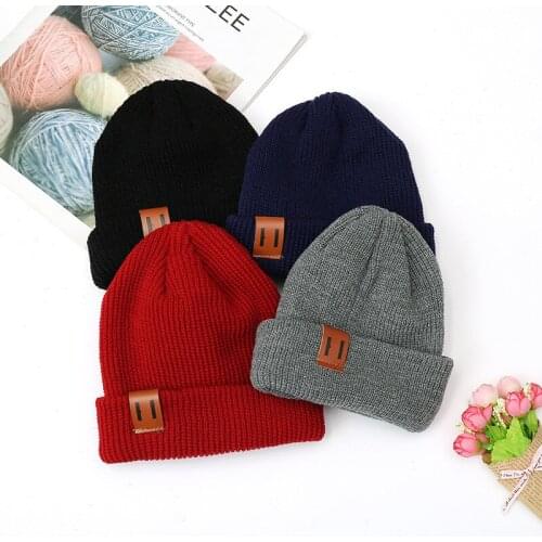 2020 Baby Hats for Boys Warm Caps Baby Winter Hat Kids Beanie Knitted Children Hats for Girls Baby Caps Solid Newborn Bebe Hats