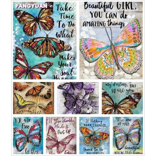Quotes 5D Diy Diamond Painting Accessories Colorful Butterfly Full Drill Cross Stitch Kit Diamond Embroidery Mosaic Home Decor
