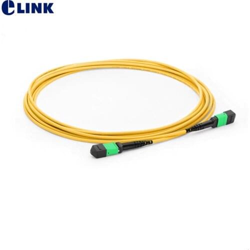 8 cores MPO-MPO fiber optic patchcords female Type B OS2 round cable yellow 1M 3M 5M MTP ftth jumper 8 strand 3.0mm IL