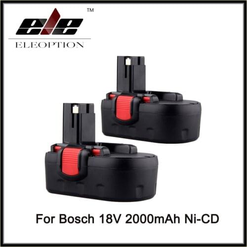 2 pcs Eleoption 2000mAH 18V Rechargeable Power Tool Battery for Bosch BAT180 BAT181 BAT025 BAT026 BAT160 BAT189
