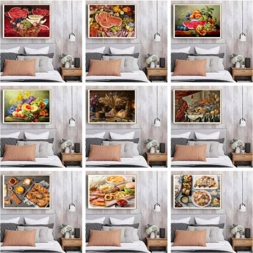 DIY Food 5D diamond painting cross stitch kit Still Life Kitchen decoration gift diamond embroidery Bread fruit patten mosaic ar