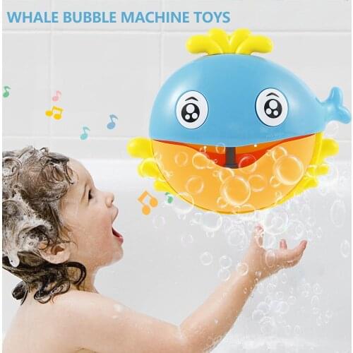 Cartoon Whale Baby Bath Toy Bubble Maker Pool Swimming Automatic Music Bathtub Soap Machine Toys with Music for Children Kids