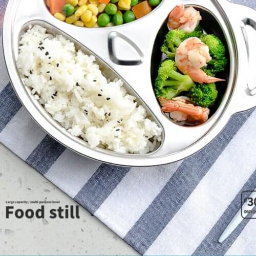 Childrens plate 304 stainless steel fall resistant cartoon division kindergarten household tableware dishes and plates sets
