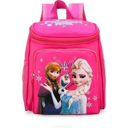 Disney cartoon boys and girls frozen Elsa Anna Snow Queen princess backpack childrens Disney school bag Disney backpack