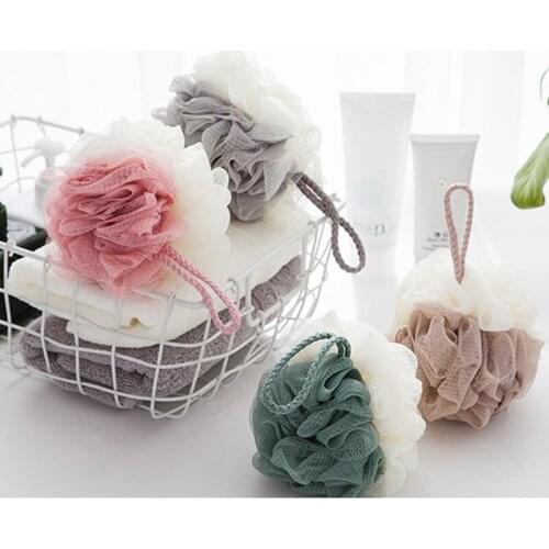 Double Color Bath Ball Mesh Sponge Milk Shower Accessories Bathroom Baby Kids Bath Flower Super Soft Body Cleaning Mesh Brush