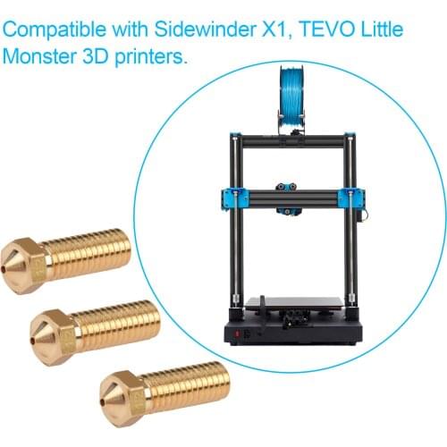 Aibecy 3pcs 3D Printer Extruder Brass Volcano Nozzle M6 Thread Printer Head Output for Sidewinder X1 TEVO 1.75mm Filament