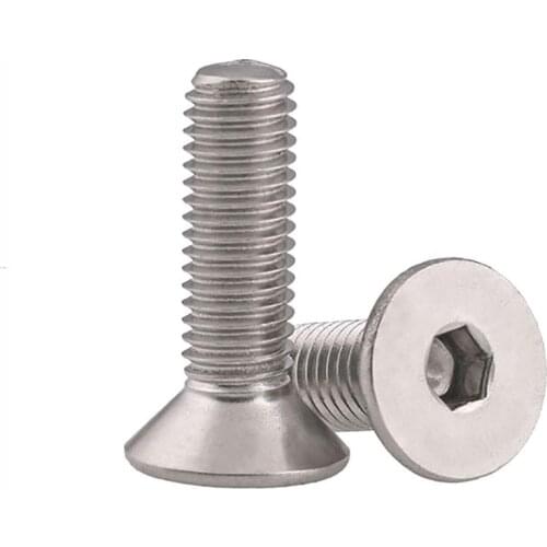 M3 M4 M5 M6 M8 M10 M12 Flat Head Hex Hexagon Socket Machine Screws 316 Stainless Steel DIN7991Countersunk Allen Bolts