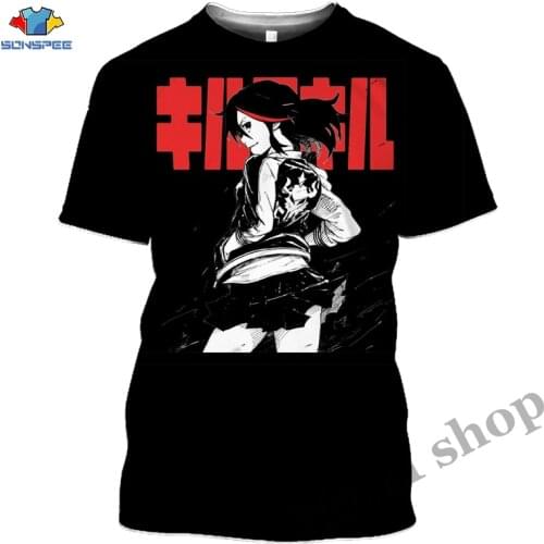Anime 3d Print Game T Shirt Streetwear Men Top Cartoon Kill La Kill Women Fashion T-shirt Harajuku Kids Shirts Homme Tshirt A192