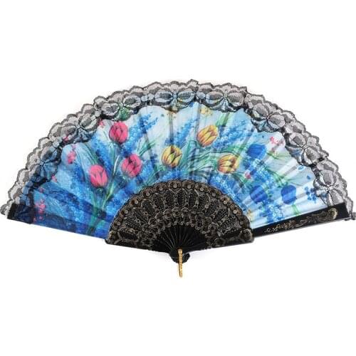 Spanish Dance Flower Folding Fan Home Decoration Hand Fans Classical Chinese Style Manual Fan Girls Women Photo Props