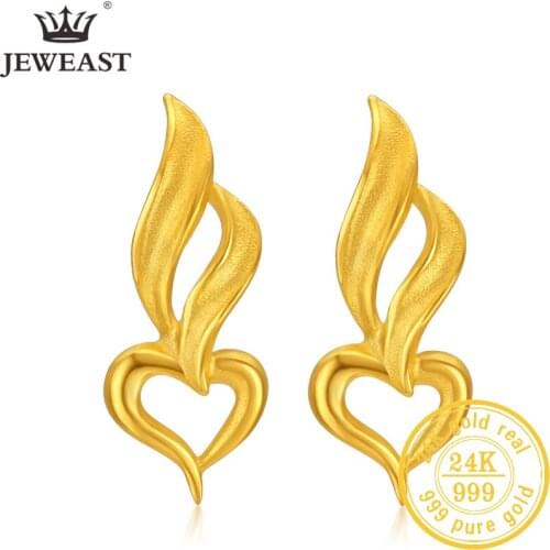 JJJ 24K Pure Gold Earring Real AU 999 Solid Gold Earrings Good Hollow Ball Tassel Upscale Trendy Fine Jewelry Hot Sell New 2020