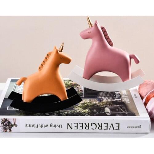 Creative Cute Unicorn Toys Art Crafts Resin Figurine Home Office Desktop Decoration Animal Ornament Colorful Pet Sculpture Gift