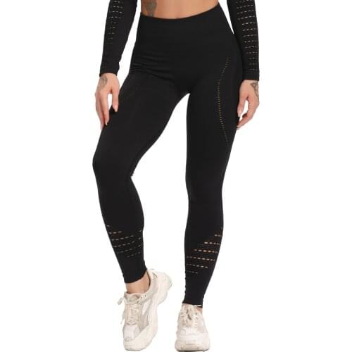 Leggings Women For Fitness Seamless Hollow Out Workout Gym Sport Leggings Women High Waist Push Up Leggins Female Long Pants