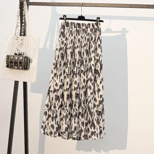 Summer New Leopard Print Chiffon Skirt Casual Fashion Faldas Largas Mujer Bohemia Saias Na Altura Do Joelho Clothes For Women