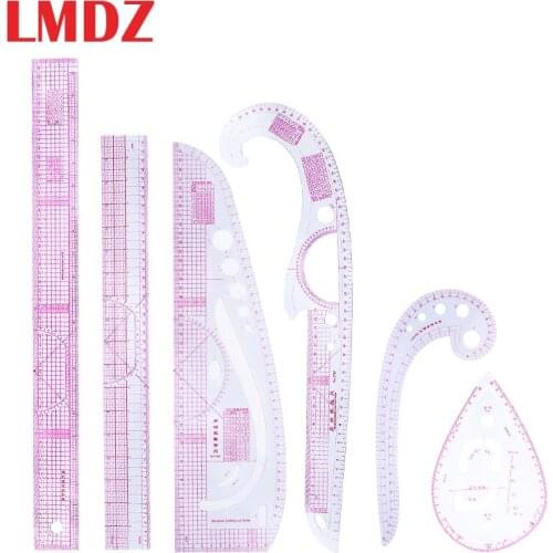 LMDZ 6Pcs Cutting Craft Scale Ruler Drawing Ruler Plastic Patchwork Craft Quilting Ruler Cutting Rulers DIY Home Sewing Tools