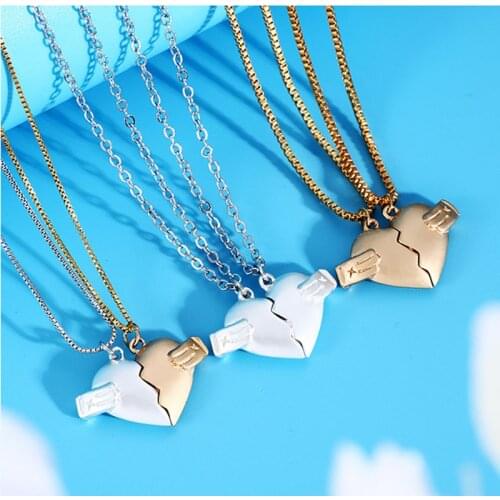 One Pair Magnetic Couple Necklace For Women Men Attraction Hearts Pendant Necklaces Charm Jewelry Gift For Lover Valentines Day