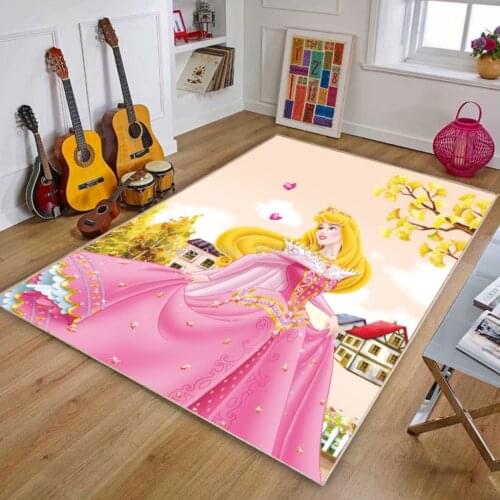 Cartoon Princess Arlo Mat Snow White Living Room Carpet Bedside Rug Living Room Coffee Table Rug Girl Mat Non-slip Baby Playmat