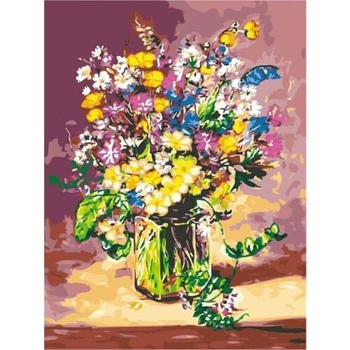 Flower Vase DIY Embroidery Cross Stitch 11CT Kits Needlework Craft Set Printed Canvas Cotton Thread Home Dropshipping