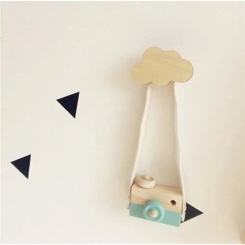 Solid Wood Hook Wall Clothes Hooks Wooden Anchor Kids Room Wall Sticker Decoration Clothing Hanger Children Birthday Gift