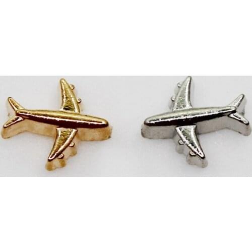 New Arrival 20pcs/lot Mix Gold&Silver Airplane Floating Charms Living Glass Memory Lockets Pendants DIY Jewelry Accessories