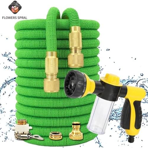 New Hot Garden Hose Watering Gun Expandable Flexible Extensible Water Hose Garden Magic Hose For Car Wash Stretch Garden Sprayer