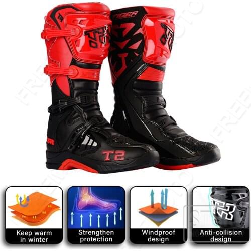 Upgrade Motocross Boots Motorcycle Off-Road Anti-Fall Profession Wear-resistant Non-slip Botas Moto Riding Racing Shoes Boots