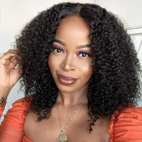 Afro Kinky Curly U Part Wig Human Hair Brazilian Kinky Curly Hair Wig Glueless Machine Made Wig 1X4 U Shape Wig