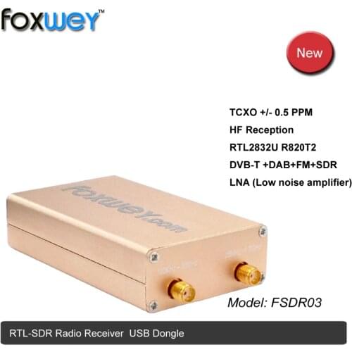 New SDR RTL2832U R820T2 HF reception 100K-1.8G TXCO 0.5 PPM SMA software defined radio accurate frequency