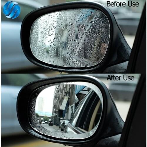 Hippcron Anti Fog Car Mirror Car Rearview Mirror Protective Window Clear Film Film Waterproof Car Sticker 2 Pcs/Set