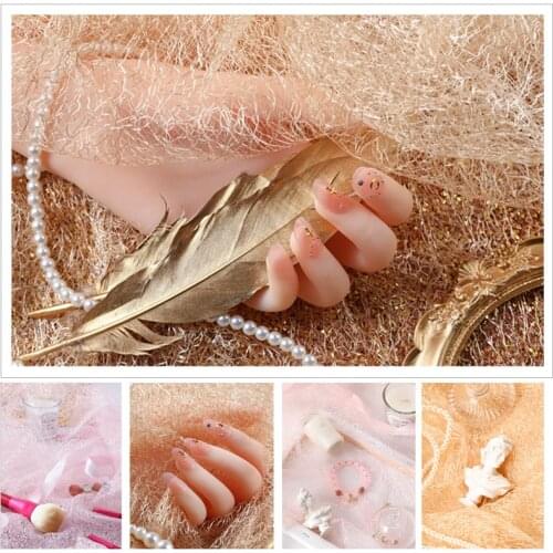 Nail Art Shooting Props Ornaments Ins Fantasy Yarn Background Cloth Solid Color Still Life Photo Props Photography Background