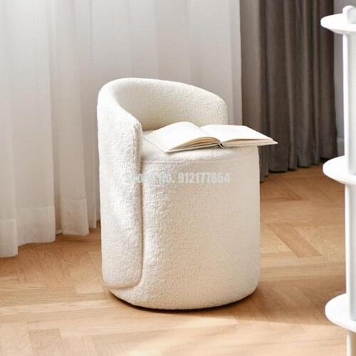 Light luxury dressing stool household makeup chair backrest net red ins round stool bedroom dressing table stool simple makeup