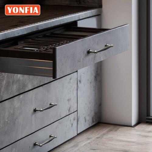 YONFIA 3207 Vintage Matt Antique Iron Kitchen Cabinet Drawer Handle And Knob America Classical Black Wardrobe Closet Handles