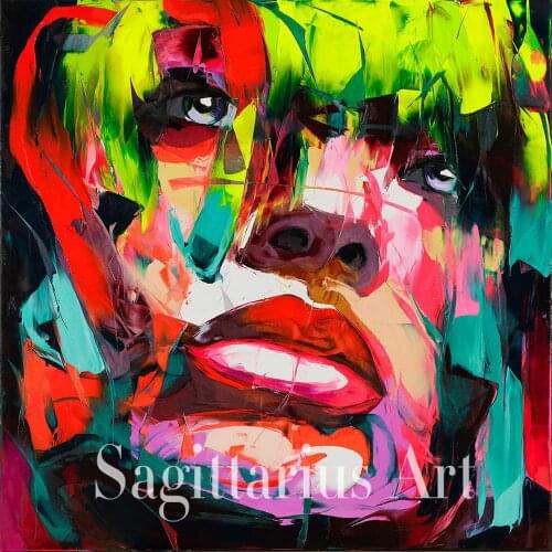 Handmade Hand painted Modern Abstract Wall Decor Fine Art Francoise Nielly Untitled 50 Oil Painting Artwork Canvas Painting art