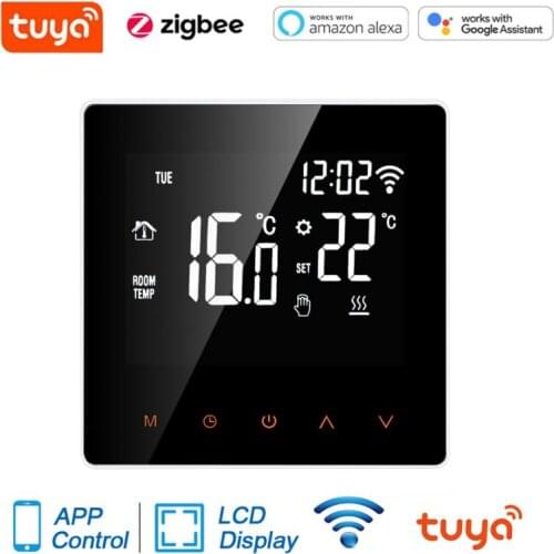 Tuya Zigbee Smart Thermostat, Electric Floor Heating Water/Gas Boiler Temperature Remote Controller For Google Home, Alexa Black