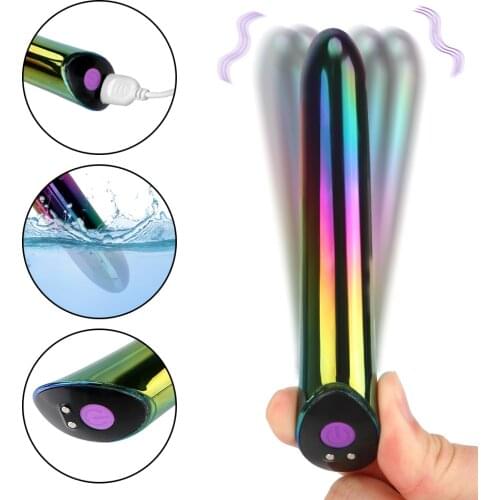 13cm Rainbow Bullet Vibrator For Clitoris Stimulator Vaginal G Spot Massage Anal Plug Masturbator Women Sex Toys Adults Erotic