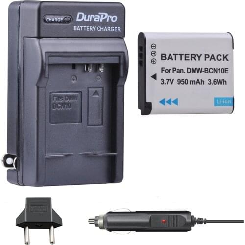 1PC 950mAH DMW-BCN10 DMW BCN10 DMW-BCN10E Camera Battery + Car Charger for Panasonic Lumix DMC-LF1 Lumix LF1 LF1K LF1W Cameras