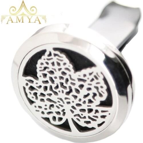 10pcs AMYA Jewelry 30mm Diffuser 316 Stainless Steel Car Aroma Locket Essential Oil Car Diffuser Lockets Free 40Pcs Pads