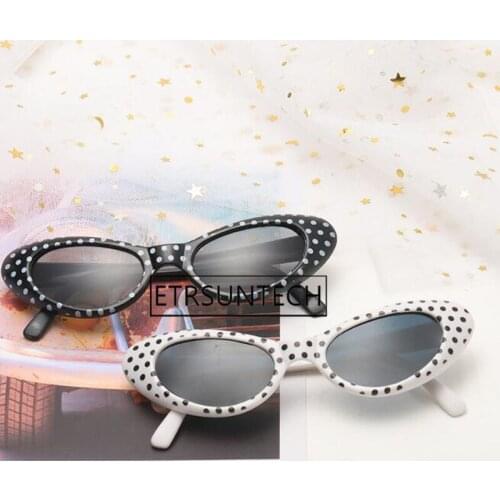 100pcs Vintage Glasses Girl Fashion Dot Kitten Glasses Ball Party Performance Decoration Cool Funny Eyewear