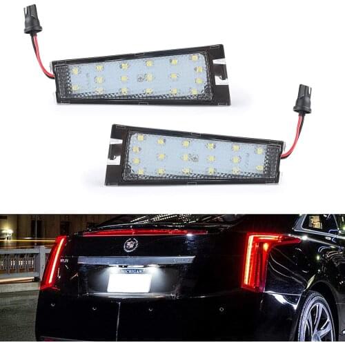 GemPro 2Pack LED License Plate Light Assembly For 2008-2010 Cadillac CTS, Powered by 18SMD Xenon White LED Lights