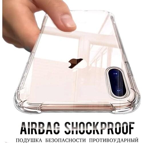 200pcs Luxury Transparent Shockproof Silicone Case For iPhone 11 X Xr Xs Max Case 12 Pro Max 8 7 Plus Case Silicone Back Cover