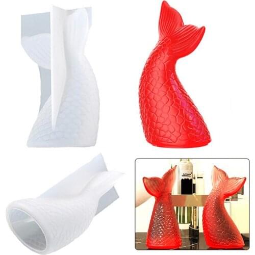 Hot Sale 3D Fishtail Mold Silicone Mermaid Tail Mold Diy Cake Decorations Making Mermaid Ornaments 9.3x5.6x4.7cm