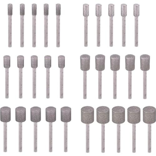 5PCS Diamond Coated Cylindrical Burr Chainsaw Sharpener Stone File Chain Saw Sharpening Carving Grinding Tools